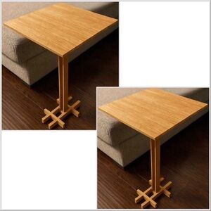 2 Pack Space Saving Wooden Side Table - perfect for small spaces